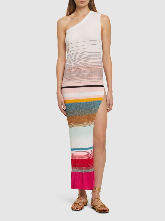 Missoni: Knit lurex one-shoulder long dress - Multicolor - women_1 | Luisa Via Roma