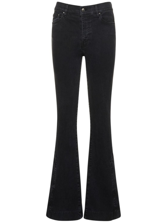 Amiri: Stretch cotton denim flared jeans - Black - women_0 | Luisa Via Roma