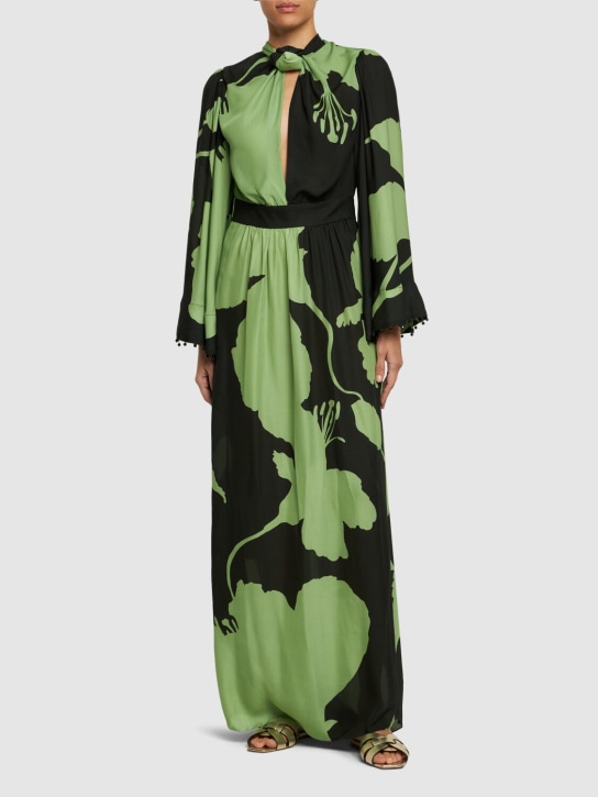 Johanna Ortiz: Vestido de seda bordado - Multi/Verde - women_1 | Luisa Via Roma