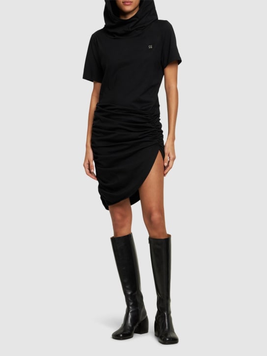 Giuseppe Di Morabito: Cotton jersey mini dress - Black - women_1 | Luisa Via Roma