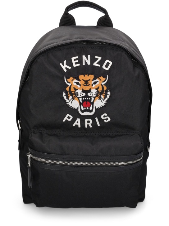 Kenzo Paris: 老虎刺绣双肩包 - 黑色 - men_0 | Luisa Via Roma