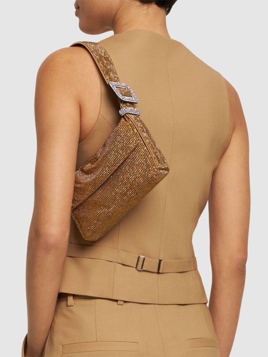 BENEDETTA BRUZZICHES: Vitty mignon mesh shoulder bag - Gold - women_1 | Luisa Via Roma