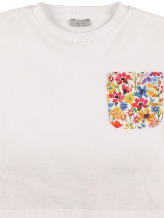 Il Gufo: T-shirt en jersey de coton & short Liberty - Jaune - kids-girls_1 | Luisa Via Roma