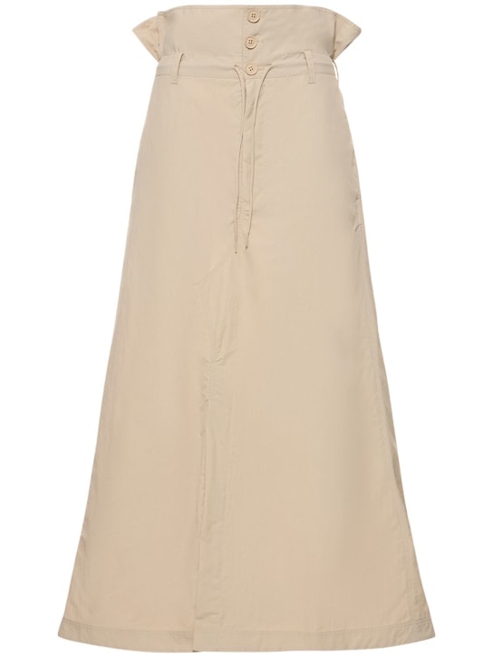 Y-3: Long crack high waist nylon skirt - Khaki - women_0 | Luisa Via Roma