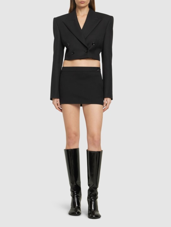 Wardrobe.nyc: Wool mini skirt - Black - women_1 | Luisa Via Roma