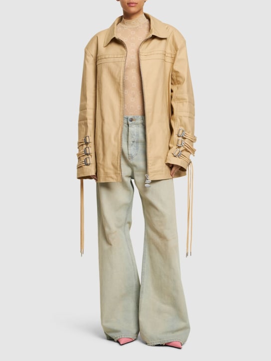 Cannari Concept: Loose fit cotton jacket - Beige - women_1 | Luisa Via Roma