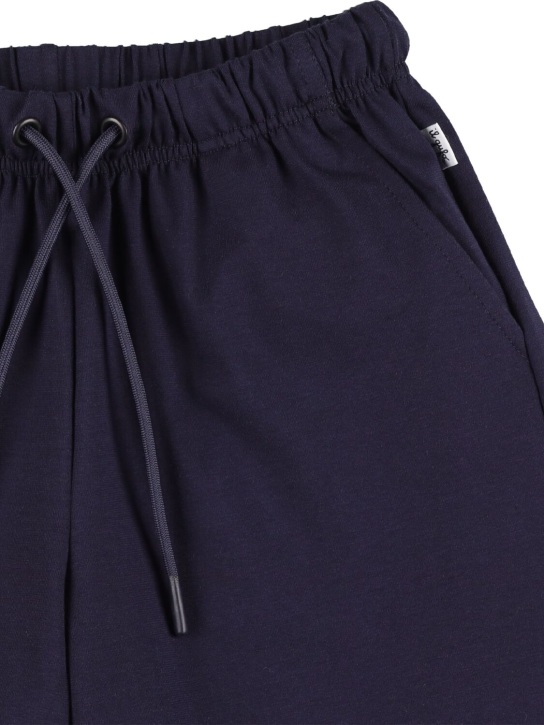 Il Gufo: Cotton sweat shorts - Navy - kids-boys_1 | Luisa Via Roma