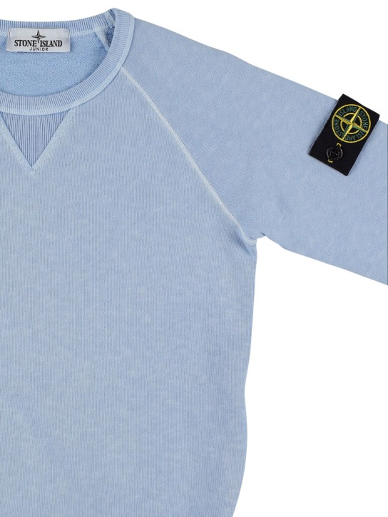 Stone Island: Sweat-shirt en coton - Bleu - kids-boys_1 | Luisa Via Roma