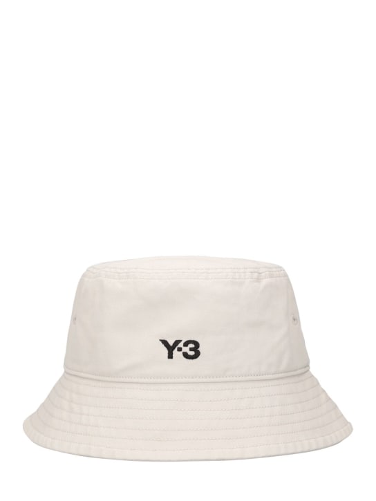 Y-3: Cappello bucket con logo - Bianco - men_0 | Luisa Via Roma