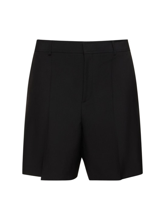 Valentino: Tailored wool shorts - Black - men_0 | Luisa Via Roma