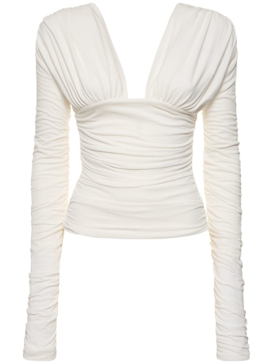 Interior: The Vera cotton poplin top - White - women_0 | Luisa Via Roma