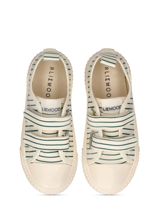 Liewood: Sneakers de lona de algodón hechos a mano - Verde/Blanco - kids-boys_1 | Luisa Via Roma