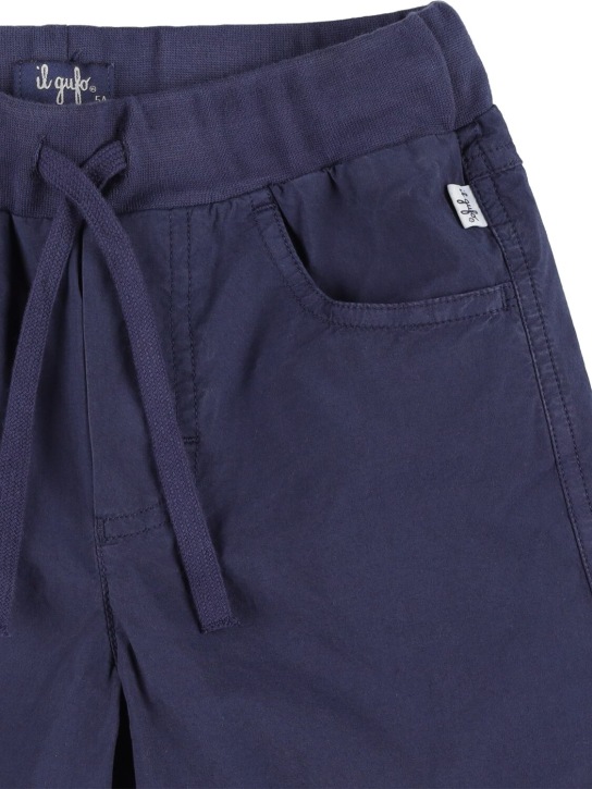 Il Gufo: Cotton poplin shorts - Navy - kids-boys_1 | Luisa Via Roma