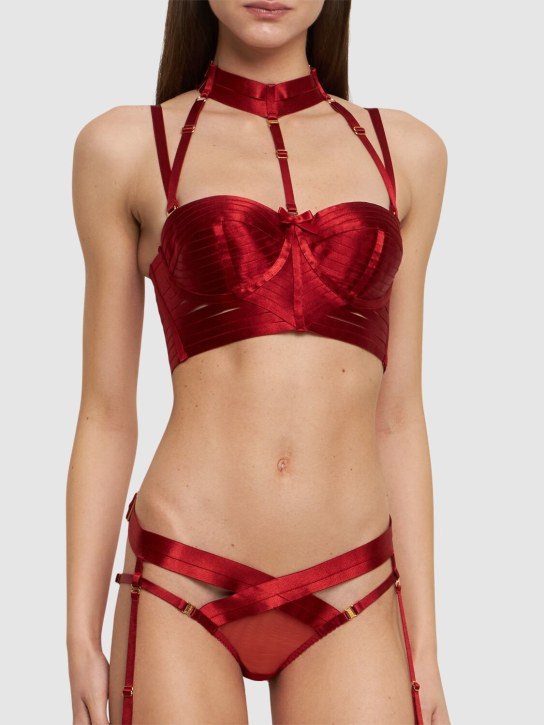 Bordelle: Minerva satin bodice corset bra - Red - women_1 | Luisa Via Roma