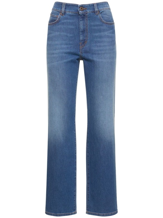 Weekend Max Mara: Ortisei cotton denim straight jeans - Blue - women_0 | Luisa Via Roma
