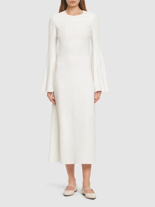 Giambattista Valli: Crepe long sleeve maxi dress - Ivory - women_1 | Luisa Via Roma