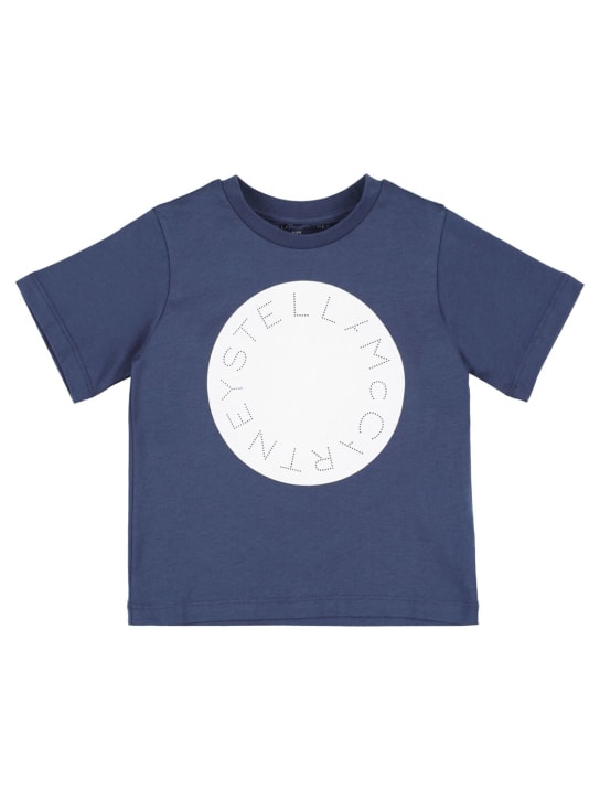 Stella Mccartney Kids: T-shirt in cotone con stampa - Blu - kids-boys_0 | Luisa Via Roma