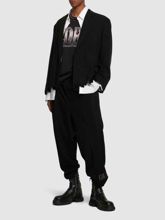 Doublet: Cut off oversized wool tailored blazer - Black - men_1 | Luisa Via Roma