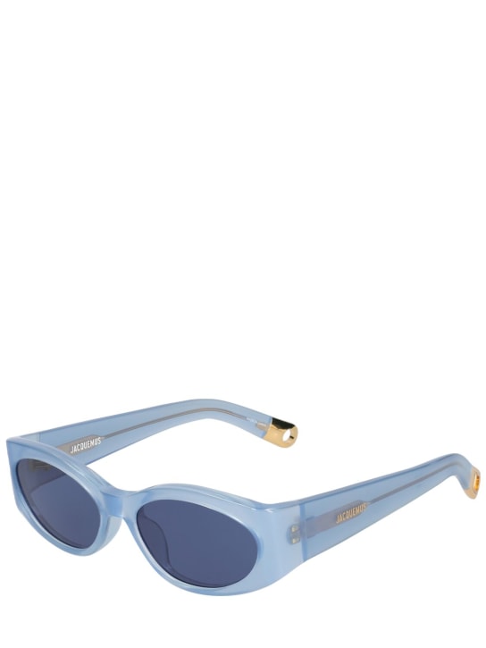 Jacquemus: Les Lunettes Ovalo sunglasses - Light Blue - men_1 | Luisa Via Roma