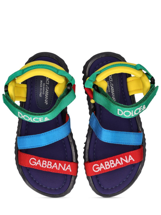 Dolce&Gabbana: 라이크라 스트랩 샌들 - 멀티컬러 - kids-girls_1 | Luisa Via Roma