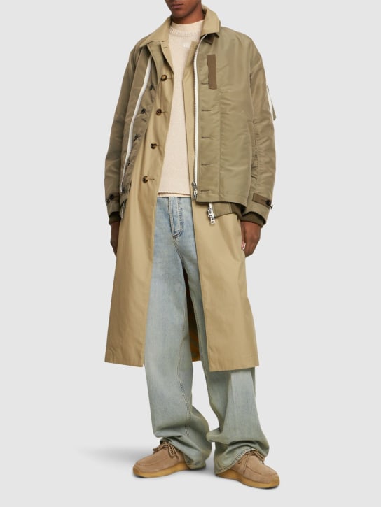 Sacai: Nylon twill jacket - Light Khaki - men_1 | Luisa Via Roma