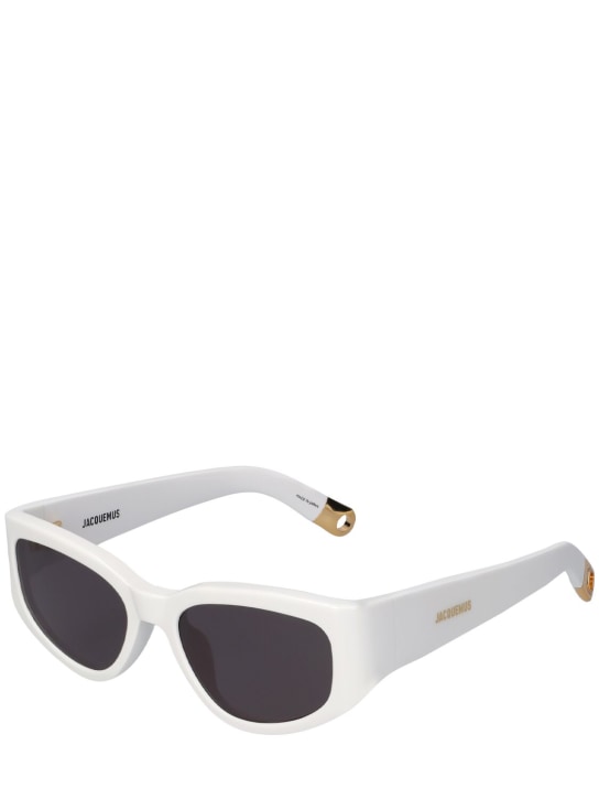 Jacquemus: Les Lunettes Gala sunglasses - White/Grey - men_1 | Luisa Via Roma