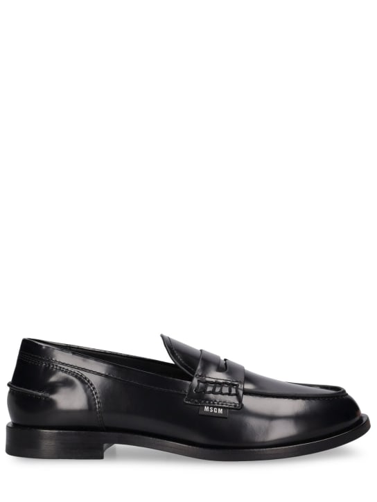 MSGM: 15mm Leather loafers - Black - women_0 | Luisa Via Roma