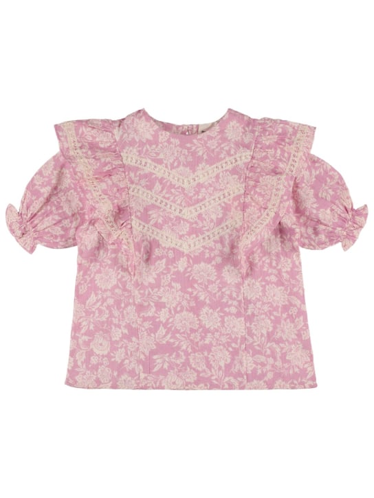 The New Society: Cotton poplin shirt - Multicolor - kids-girls_0 | Luisa Via Roma