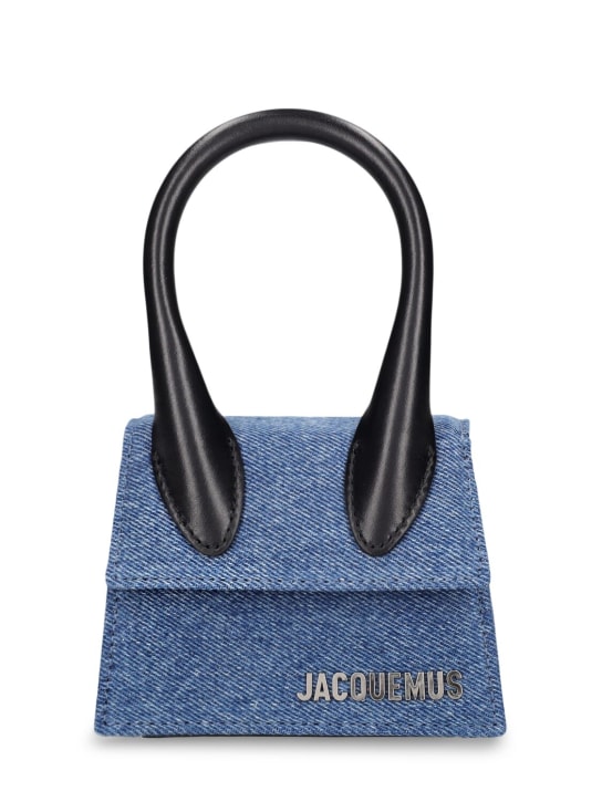 Jacquemus: Le Chiquito denim top handle bag - Blue - women_0 | Luisa Via Roma