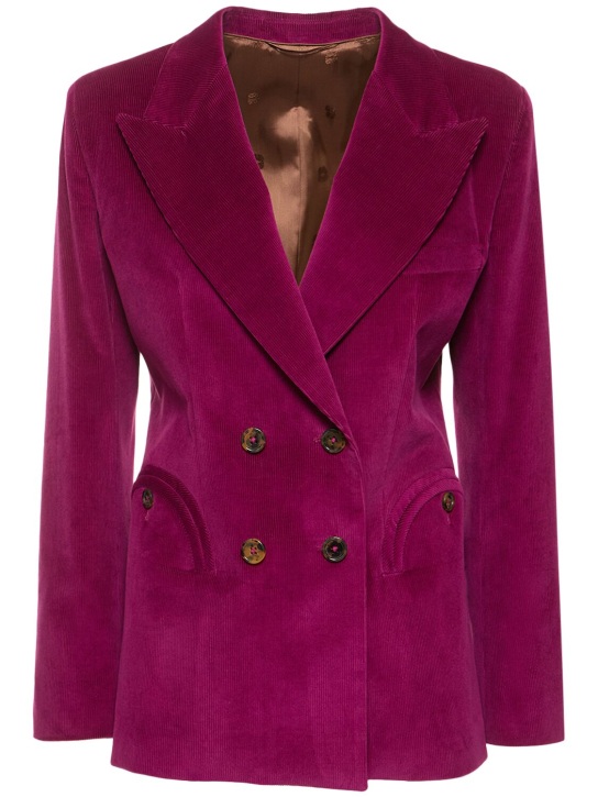 Blazé Milano: Amara Heart cotton blend blazer - Purple - women_0 | Luisa Via Roma