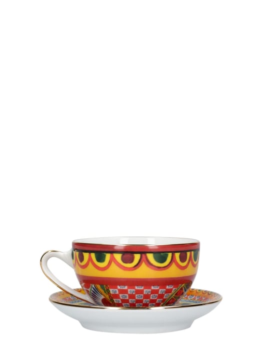Dolce&Gabbana: Carretto Sicilian teacup & saucer - Multicolor - ecraft_0 | Luisa Via Roma