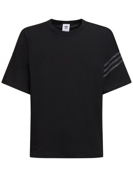 adidas Originals: Neuclassic cotton t-shirt - Black - men_0 | Luisa Via Roma