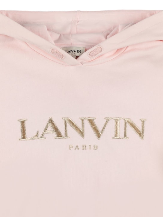 Lanvin: Cotton hoodie - Pink - kids-girls_1 | Luisa Via Roma