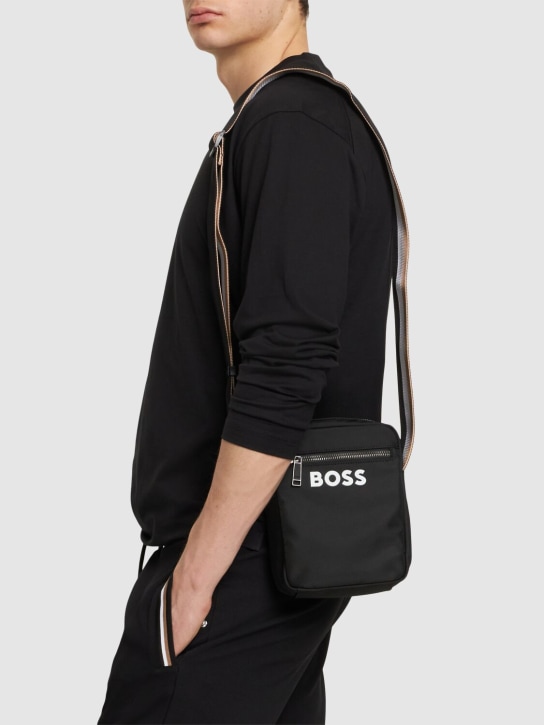 Boss: Catch logo crossbody bag - Black - men_1 | Luisa Via Roma