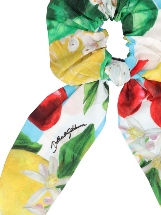 Dolce&Gabbana: Flower printed cotton scrunchie - Multicolor - kids-girls_1 | Luisa Via Roma