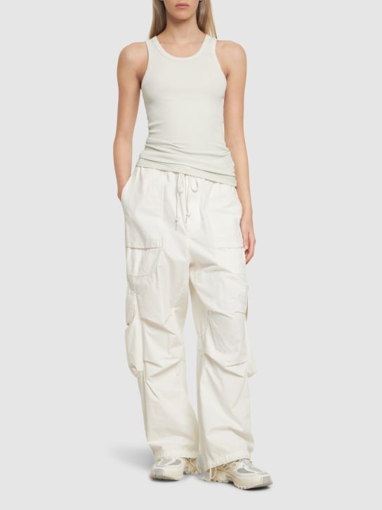 Entire Studios: Pantalones cargo de algodón - Blanco Leche - women_1 | Luisa Via Roma
