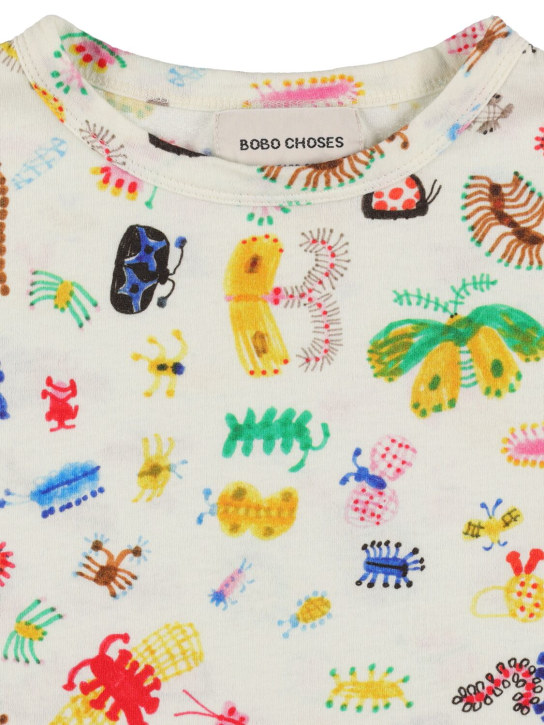 Bobo Choses: T-shirt en coton biologique imprimé - Blanc Cassé - kids-girls_1 | Luisa Via Roma