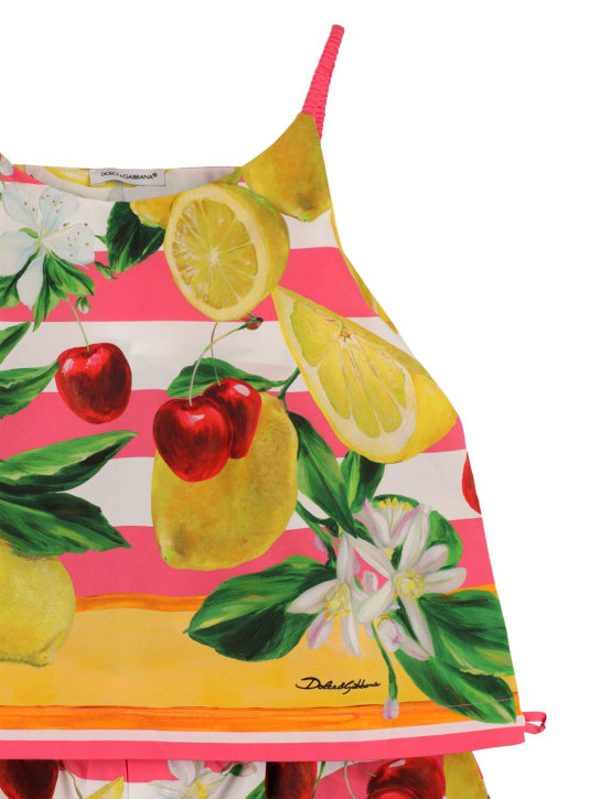 Dolce&Gabbana: Printed cotton top & shorts - Multicolor - kids-girls_1 | Luisa Via Roma