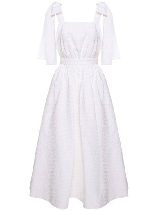 MSGM: Vestido de algodón stretch - Blanco - women_0 | Luisa Via Roma
