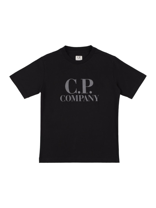 C.P. Company: T-shirt en jersey de coton imprimé - Noir - kids-boys_0 | Luisa Via Roma