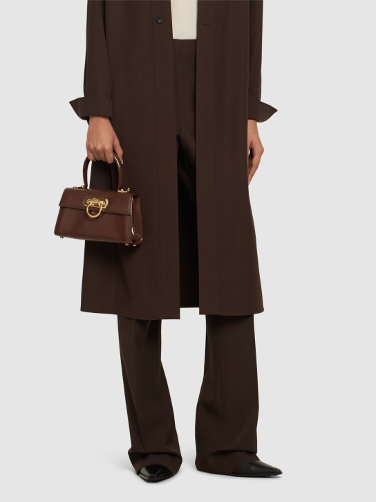 Ferragamo: Small Iconic top handle bag - Cocoa Brown - women_1 | Luisa Via Roma