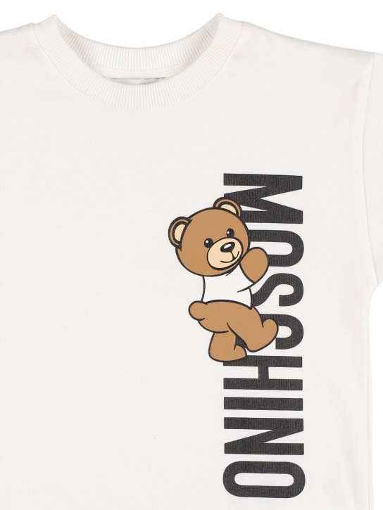 Moschino: 코튼 저지 티셔츠 - 화이트 - kids-girls_1 | Luisa Via Roma