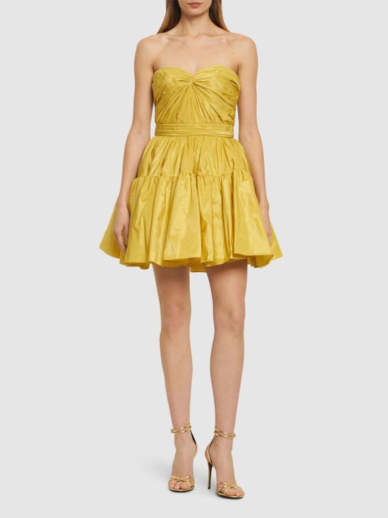 Zuhair Murad: Strapless taffeta mini dress - Yellow - women_1 | Luisa Via Roma