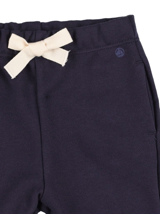 Petit Bateau: Pantalones de felpa de algodón - Azul Marino - kids-girls_1 | Luisa Via Roma