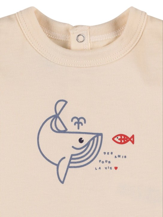 Petit Bateau: T-shirt in cotone con stampa - Off White - kids-girls_1 | Luisa Via Roma