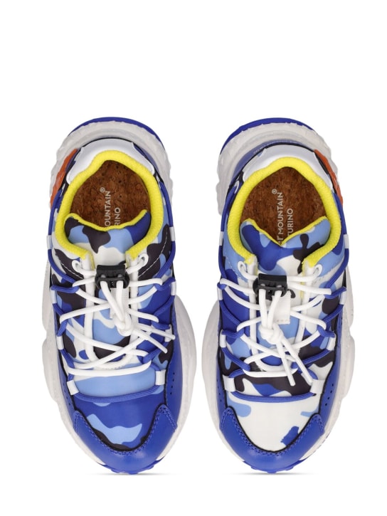 Flower Mountain: Sneakers con cordones - Blanco/Azul - kids-girls_1 | Luisa Via Roma