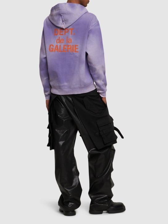 Gallery Dept.: Washed logo zip hoodie - Purple - men_1 | Luisa Via Roma