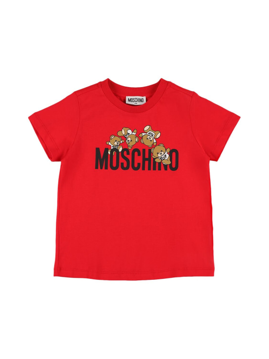 Moschino: Camiseta de algodón jersey - Rojo - kids-boys_0 | Luisa Via Roma