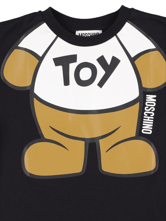 Moschino: Camiseta de algodón jersey - Negro - kids-boys_1 | Luisa Via Roma