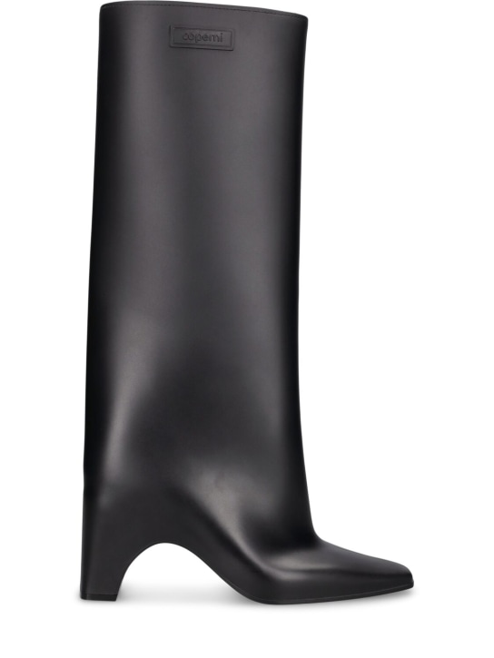 Coperni: 85mm Rubber bridge boots - Black - women_0 | Luisa Via Roma